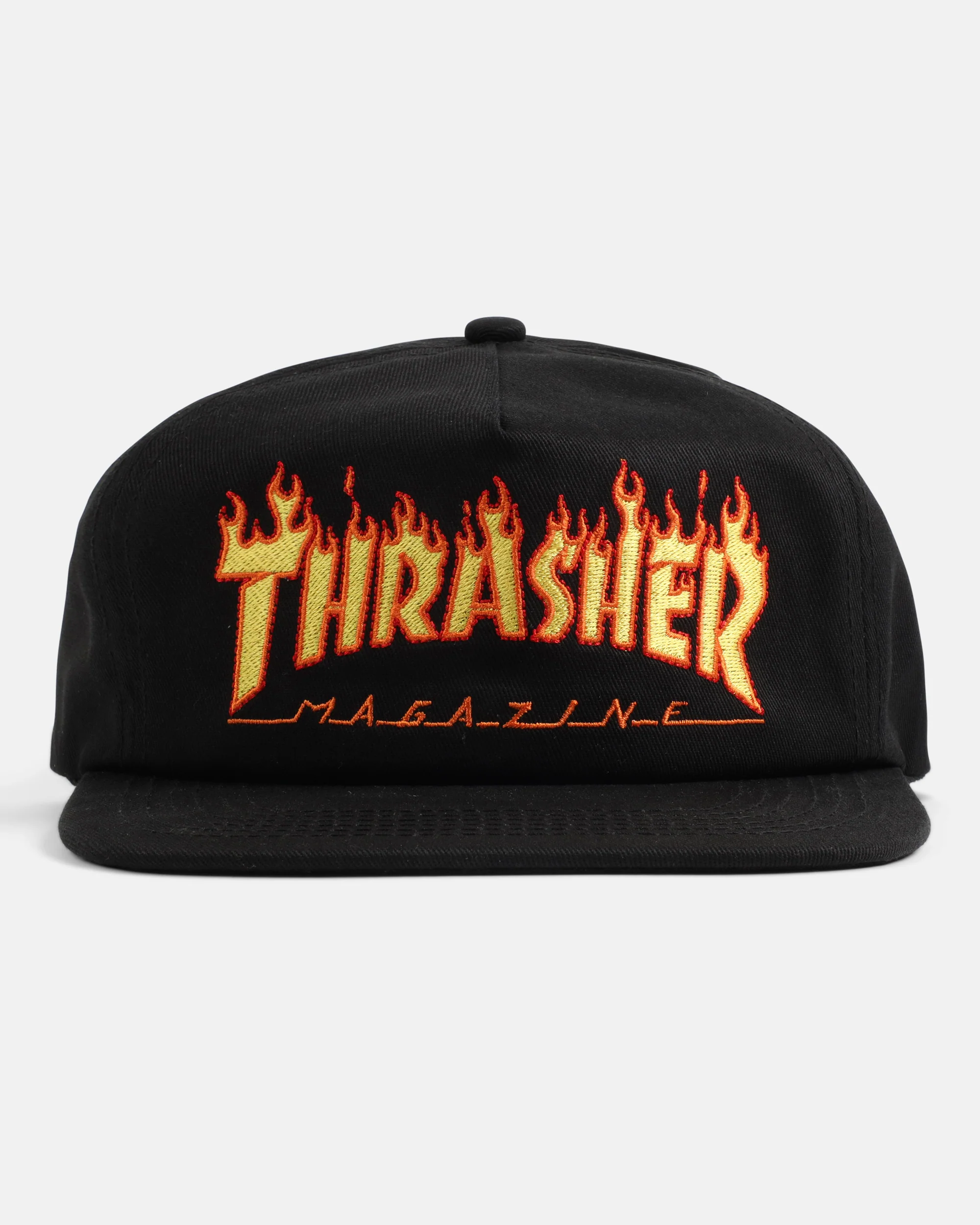 FLAME EMBROIDERED - SNAPBACK - BLACK