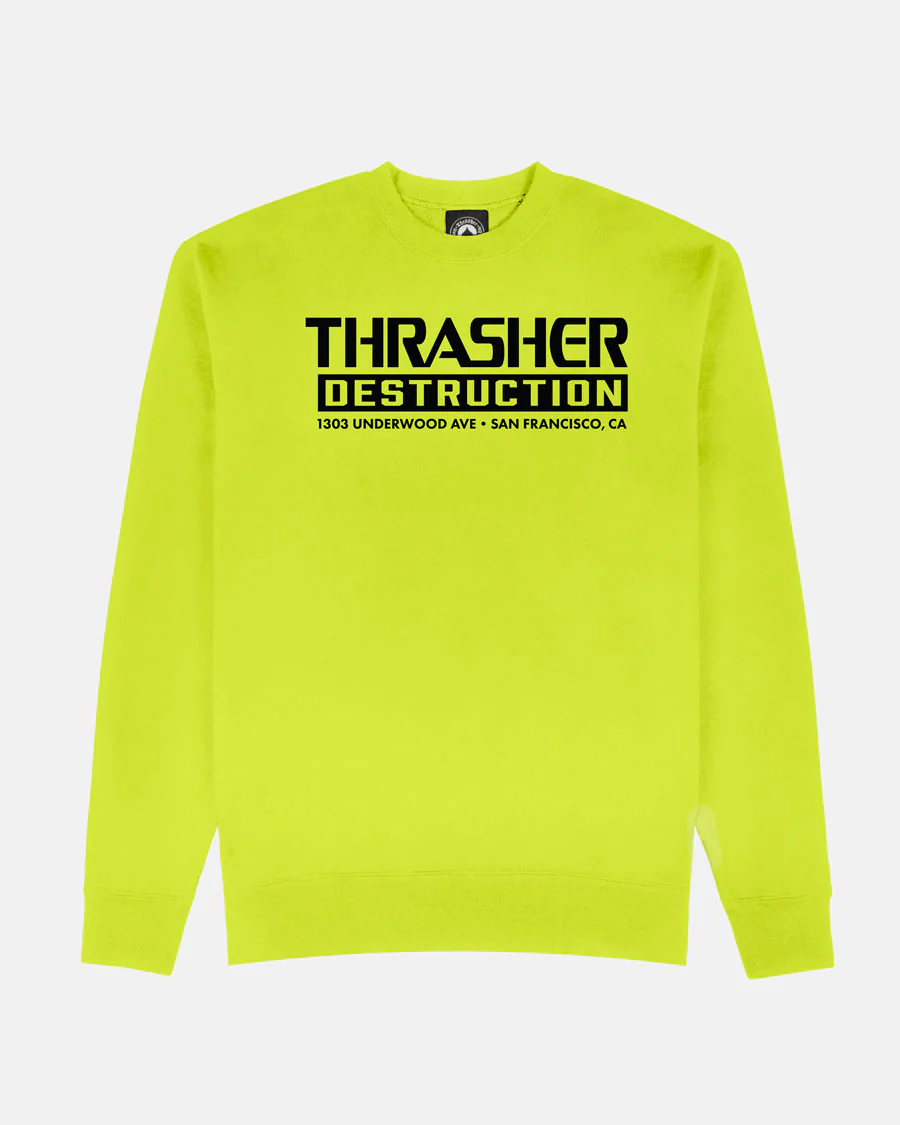 DESTRUCTION CREWNECK - SAFETY GREEN